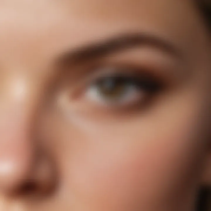 Close-up of Alicia Silverstone's eye makeup featuring soft tones