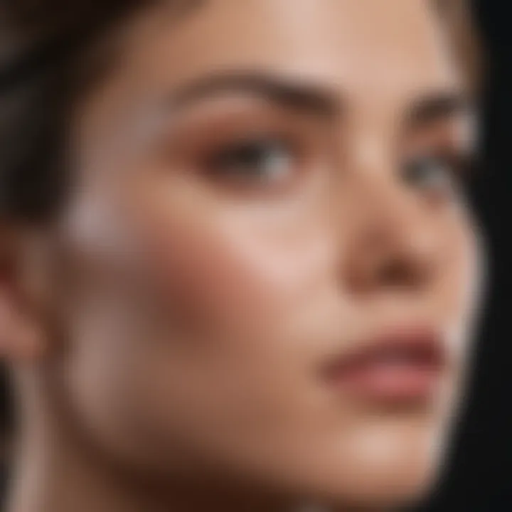 Close-up view of Alo Airbrush application results on skin