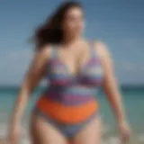 Elegant plus size swimwear showcasing vibrant colors and patterns