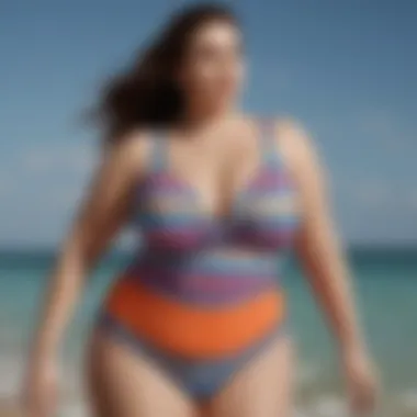 Elegant plus size swimwear showcasing vibrant colors and patterns