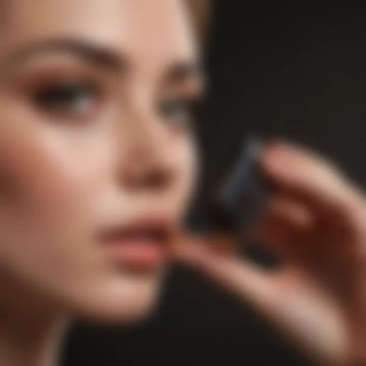 Applying Pressed Powder: Techniques for Flawless Finish Close-up of a hand applying pressed powder using a brush