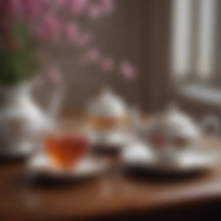 Artisan tea set with delicate hand-painted details