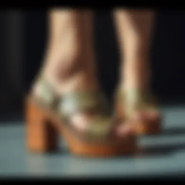 Materials Detailing of Balenciaga Clog Heels Detailing of materials used in crafting Balenciaga clog heels.