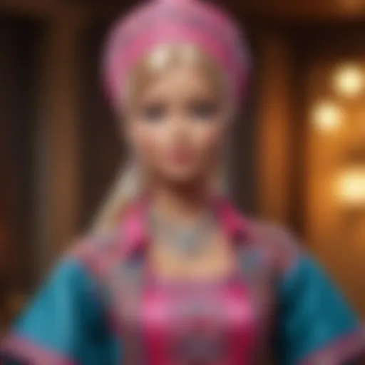 Barbie in diverse outfits representing various cultures