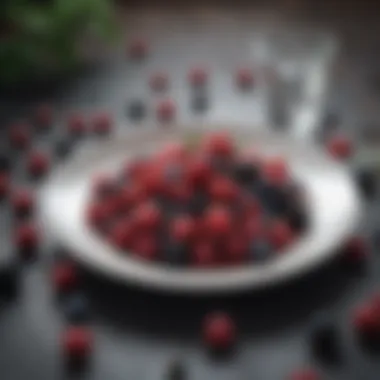 Berries mix on a white plate