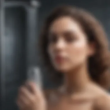 Woman applying conditioner in a shower setting