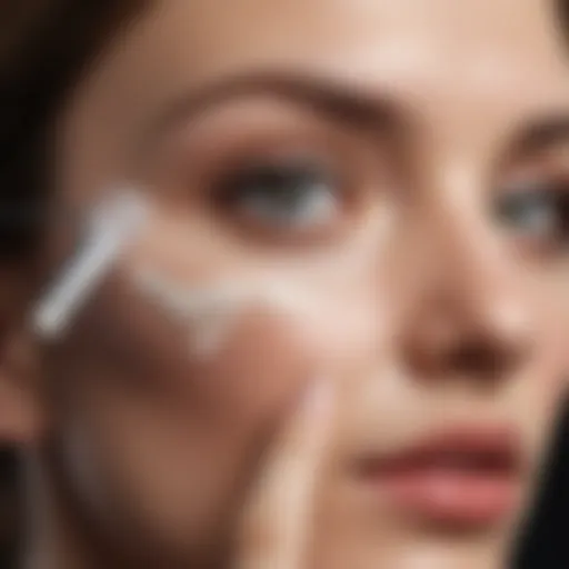 Close-up of a woman applying eye cream