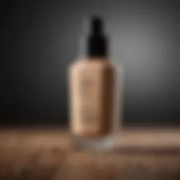 Close-up of a matte foundation bottle suitable for oily skin