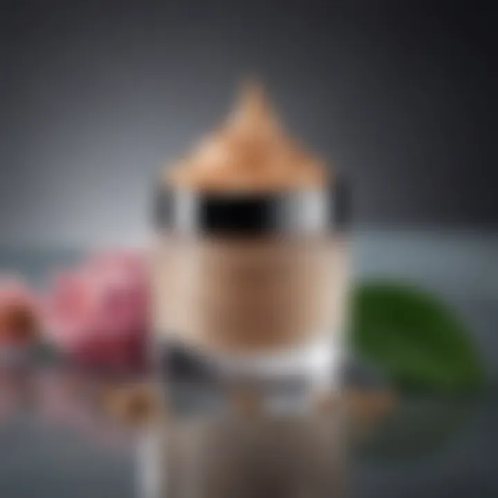 Key ingredients in a night cream displayed artistically