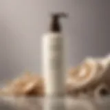 Close-up of a bottle of body lotion with soothing ingredients