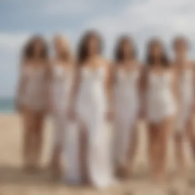 Diverse body types represented in beach wedding attire selections