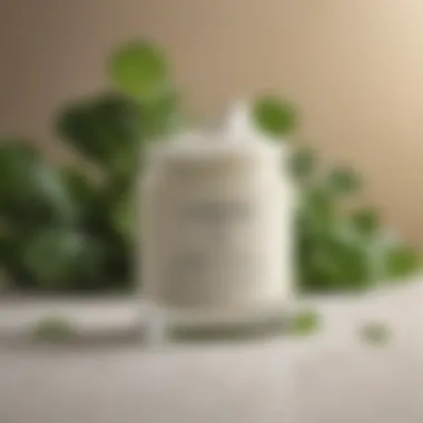 Centella asiatica cream jar with natural ingredients