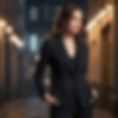 Tailored Sophistication Structured blazer over black pants for a polished look