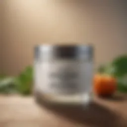 A close-up of an anti-wrinkle cream jar surrounded by natural ingredients.