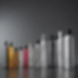 A vibrant display of various toner bottles suitable for silver hair.