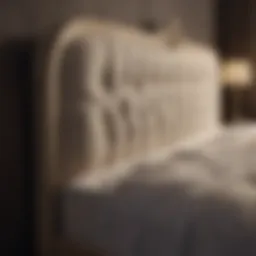 Luxurious upholstered bed with intricate detailing