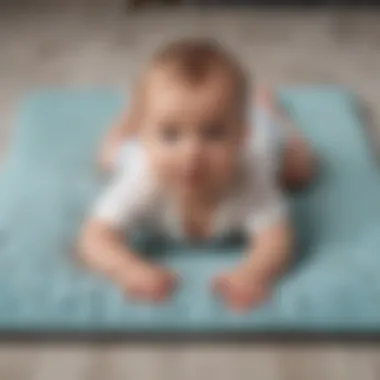 Close-up of ergonomic tummy time mat design