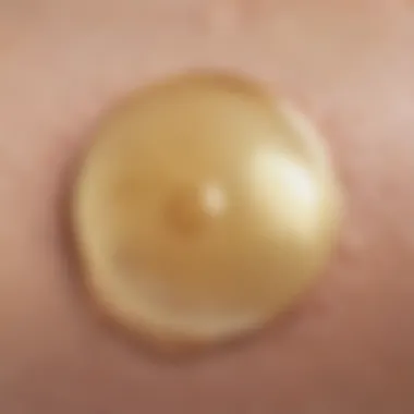 Close-up of hydrocolloid patch in action on skin