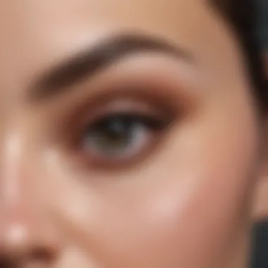 Close-up of no clump mascara application