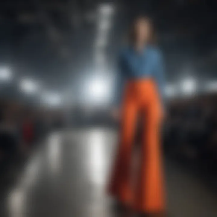 Colorful Flare Pants on Runway