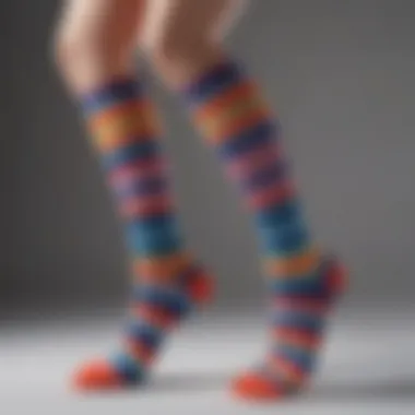 Colorful striped ankle socks