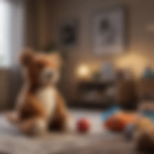 Cozy nursery setup with soft toys and decorations