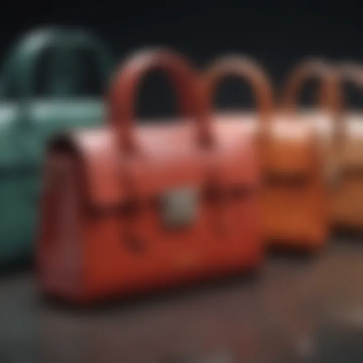 A timeline illustration highlighting the evolution of iconic designer bags.