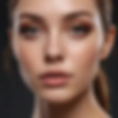 Close-up of a flawless complexion enhanced with makeup