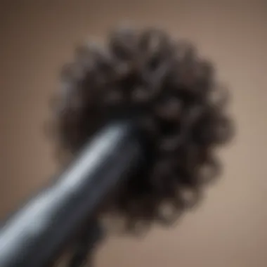 Close-up of hair curling tool used in Korean salons