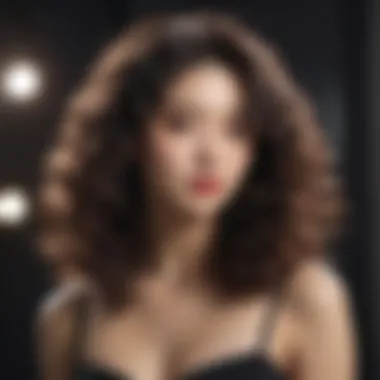 Stylish Korean Hair Curls Showcase Stylish Korean hair curls showcased on a model