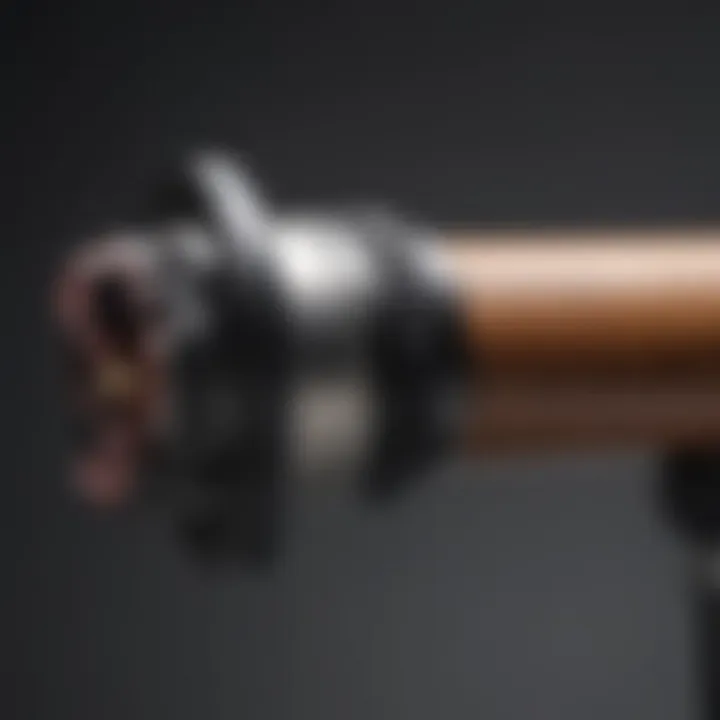 Detailed view of the 3-inch curler's barrel and temperature settings