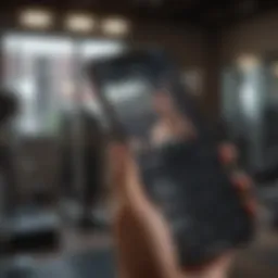 Smartphone displaying a gym app interface