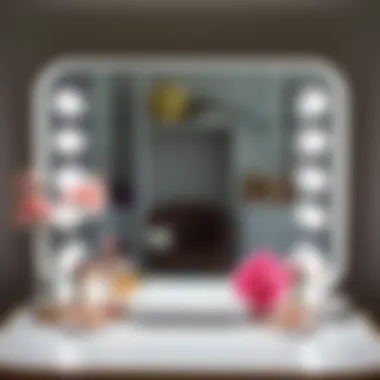 Contemporary makeup station showcasing innovative light-up mirror designs