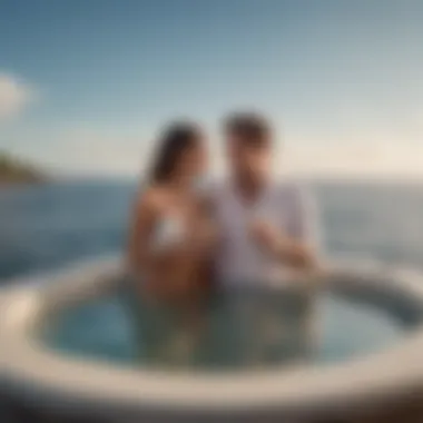 Couple Enjoying Champagne in Private Jacuzzi Overlooking Ocean