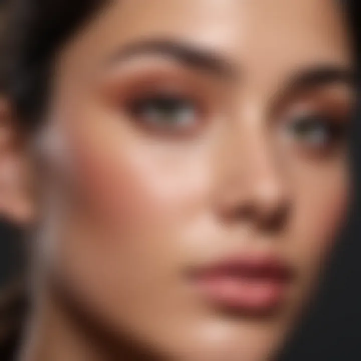 Demonstration of cream blush application technique on olive skin