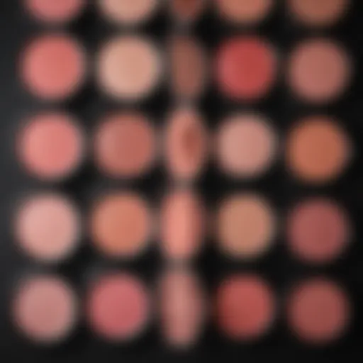 Close-up of cream blush swatches on olive skin tones