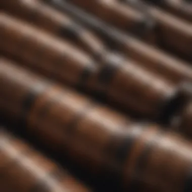 Close-up of barrel materials illustrating quality and design.