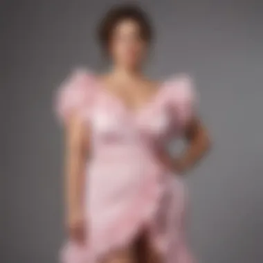 Ruffled Sophistication Fashionable Curvy Woman in Ruffled Wrap Dress