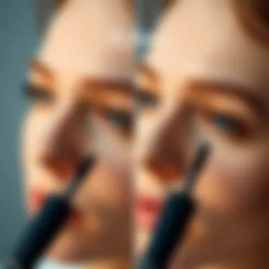 Before and after hypoallergenic mascara application