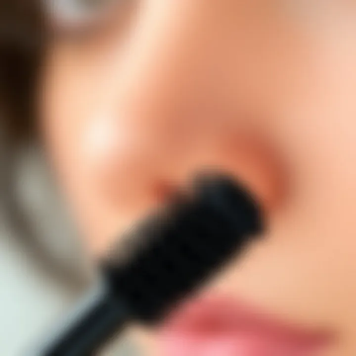 Hypoallergenic mascara brush close-up