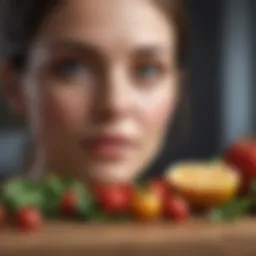Fresh fruits and vegetables on a wooden table