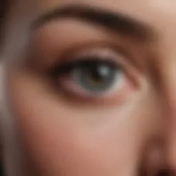 Close-up view of an eye area showing dark circles