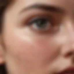 Close-up of a person's skin with visible blackheads