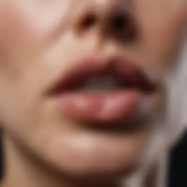 Close-up of cracked and chapped lips