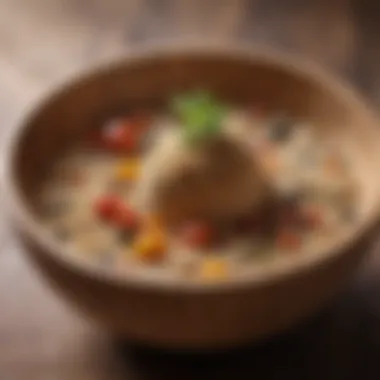 Natural exfoliating ingredients in a wooden bowl