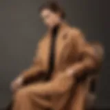 Elegant Celine Camel Coat draped over a chair