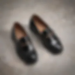 Luxurious Gucci Black Leather Lug Sole Loafers on Marble Floor
