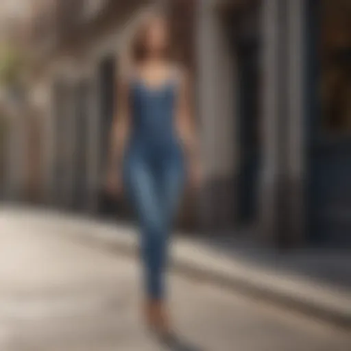 Elegant woman in high-waisted dress jeans walking confidently