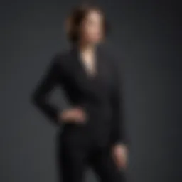 Elegant black JCPenney pantsuit with sleek lines