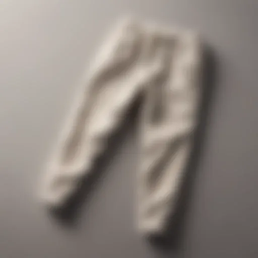 Elegant cotton sweatpants folded neatly